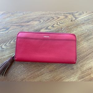 Fossil Red Leather Wallet